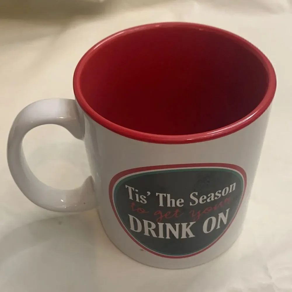 Celebrate It Christmas Noel Coffee Mug 18 Ounces Red White Black Season Drink On